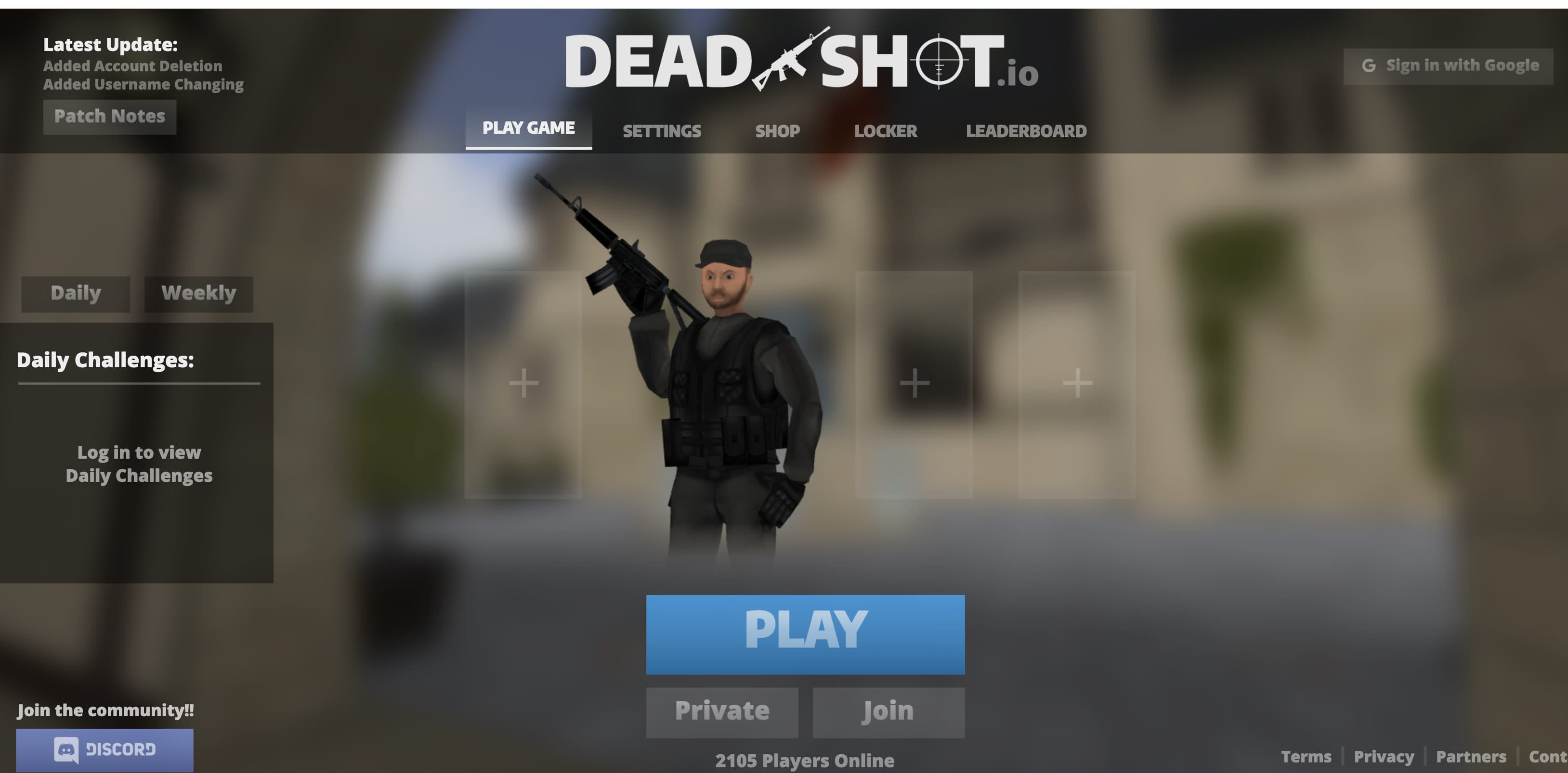 Deadshot.io first person shooter gameplay on 2player.online